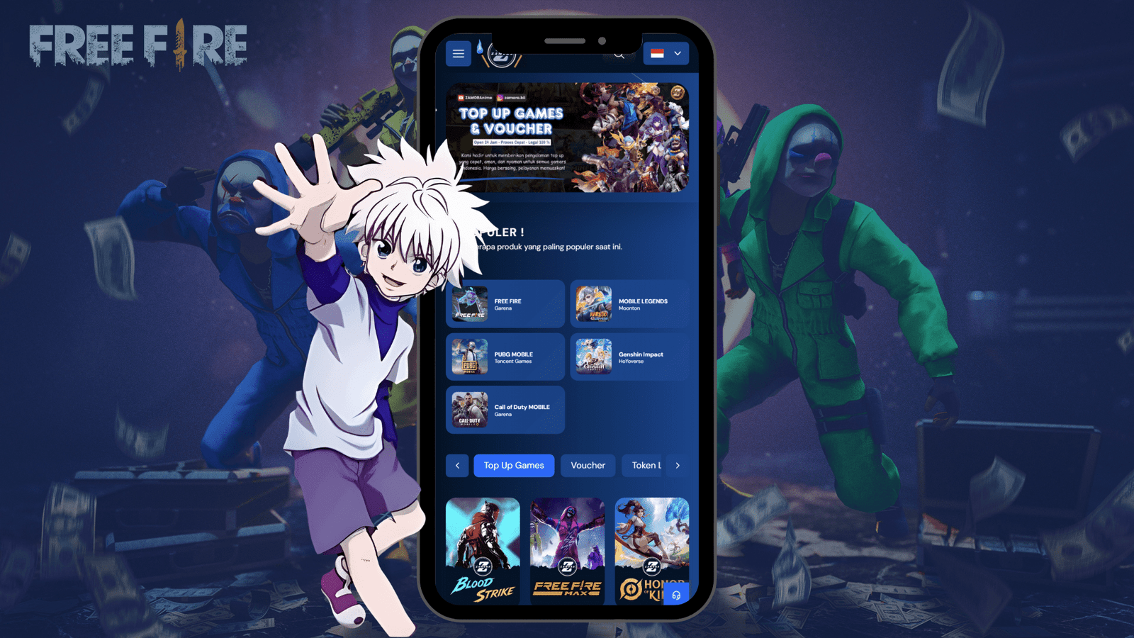 CARI 10 PELANGGAN TERBAIK -  TopUp Free Fire Tanpa Biaya Admin